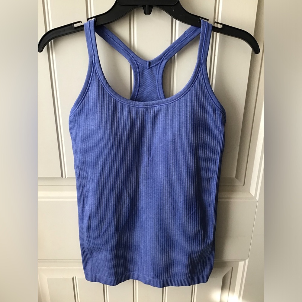 🌼Lululemon Ebb to Street Shelf Bra Tank Top *Light Support Wild Indigo Size 8 - Picture 4 of 12